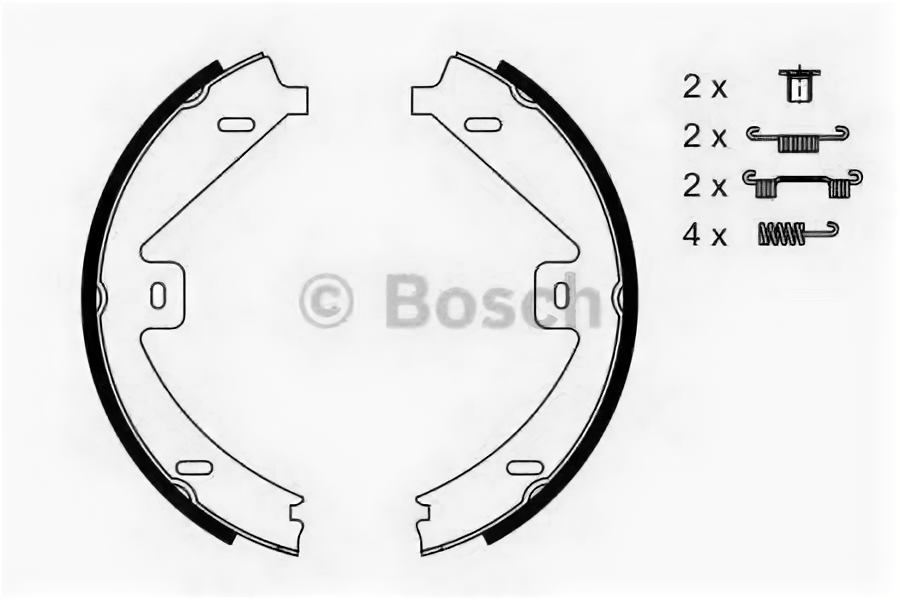 Колодки ручного тормоза к-кт, 0986487752 BOSCH 0 986 487 752