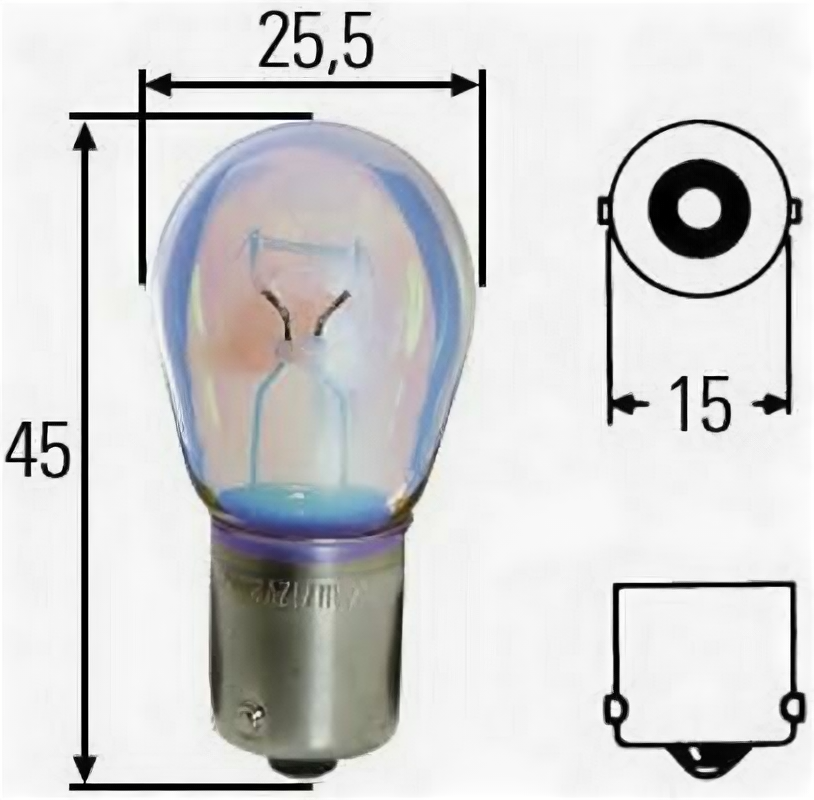 Лампа P21W 12V BA15s HELLA 8GA002073-121