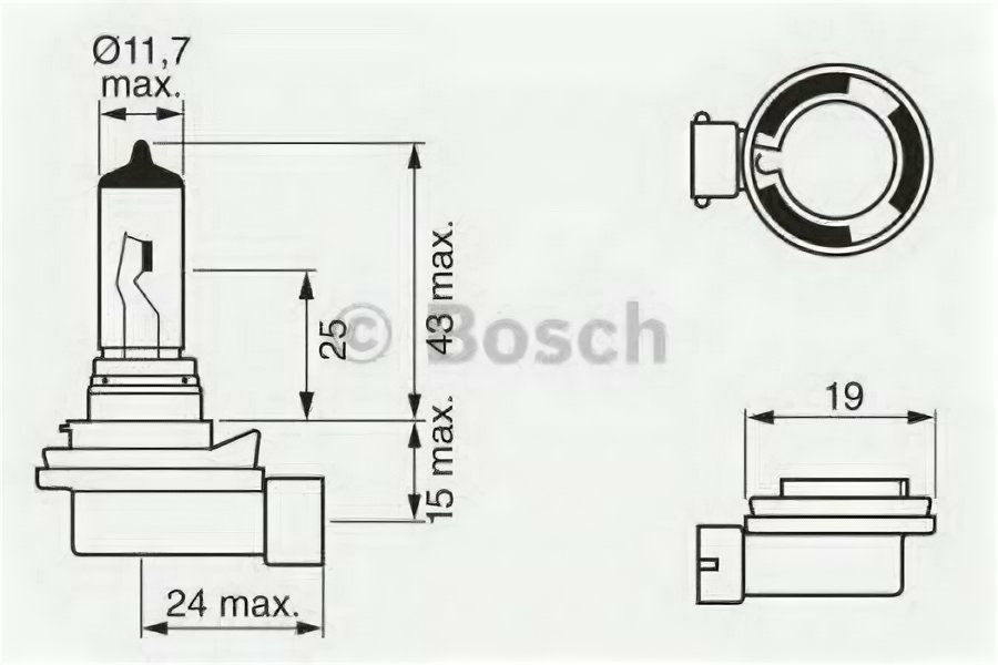 Лампа 12V 35W H8 BOSCH 1987302081