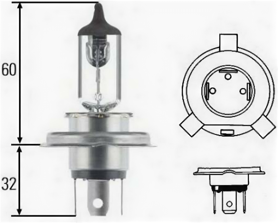 Автолампа 1шт.галоген.H4 / 24V / 75 / 70W - HELLA 8GJ002525-251