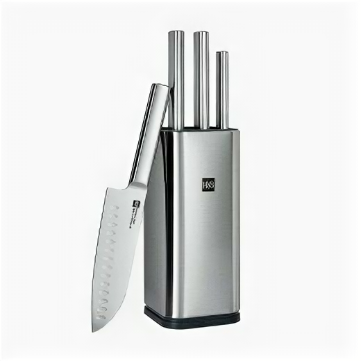 Набор стальных ножей (3 ножа + ножницы + подставка) Xiaomi (Mi) HuoHou Stainless Steel Kitchen Knife Set (HU0095), русская версия!!!, серебристый