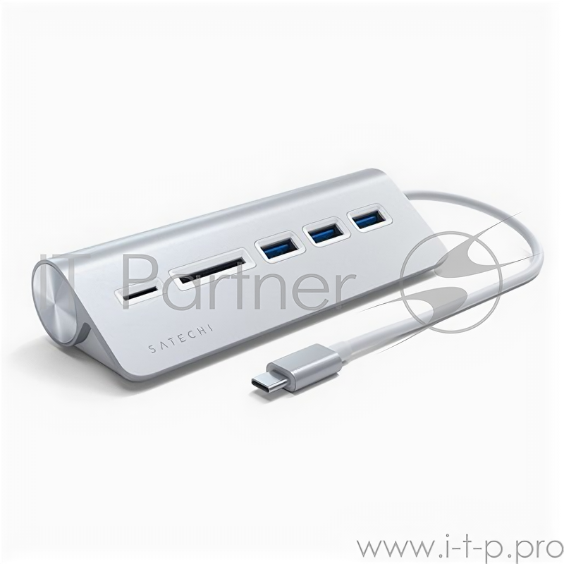 Хаб USB Satechi Aluminum Type-C - USB 3.0 Hub & Micro/SD Card Reader Silver S