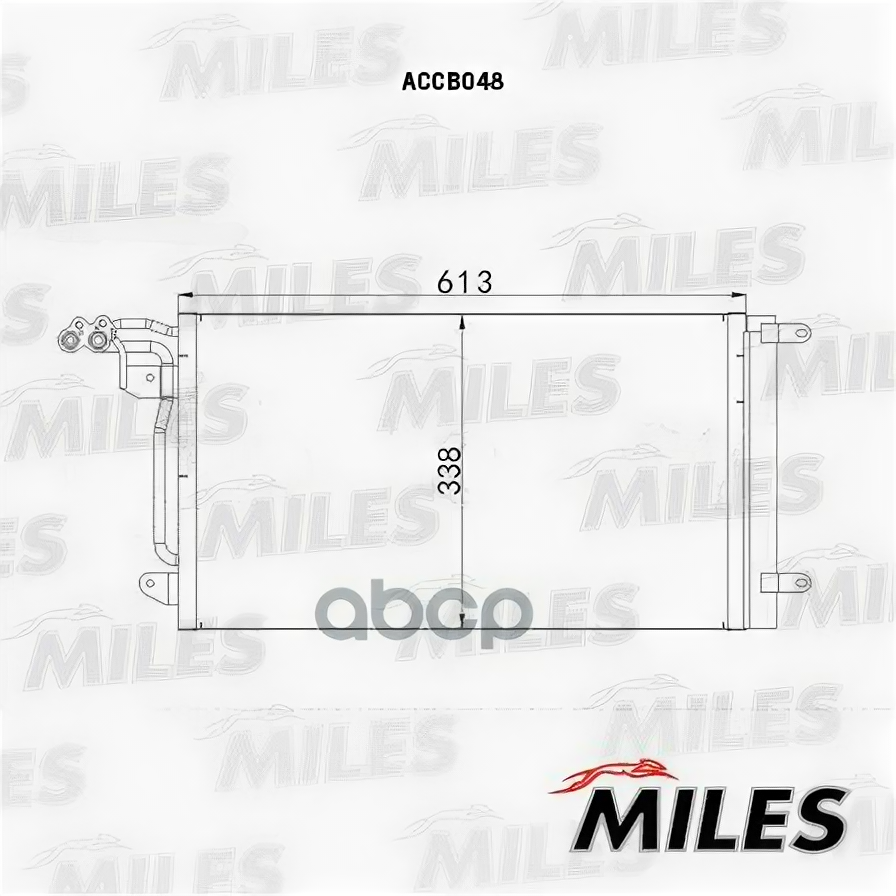 MILES ACCB048 Радиатор кондиционера MILES ACCB048 VAG A1 / FABIA/RAPID / POLO 1.2T-1.4T/1.6TD 09-