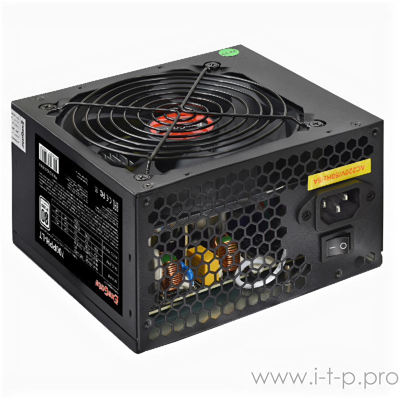 Блок питания 700W ExeGate 700PPH-LT, Rtl, 80+, Atx, black, Apfc, 12cm, 24p, (4+4)p, 5*SATA, 3*IDE Ex .