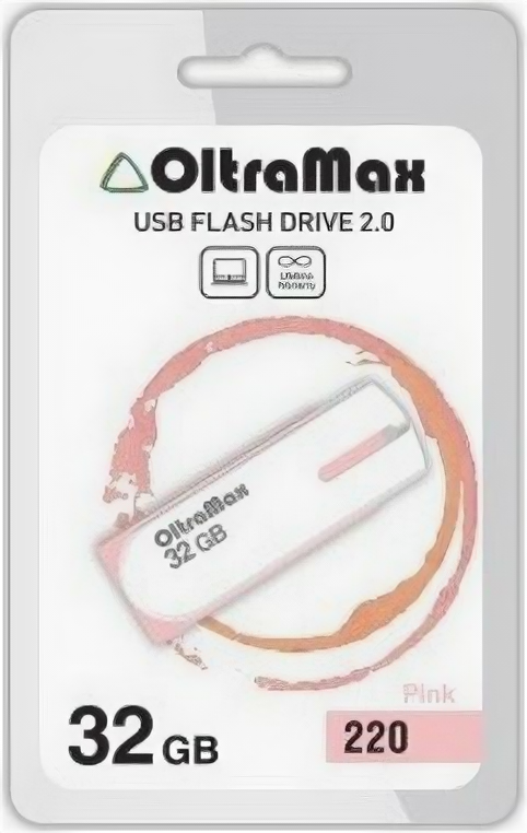 Флешка 32Gb OltraMax OM-32GB-220-Pink .