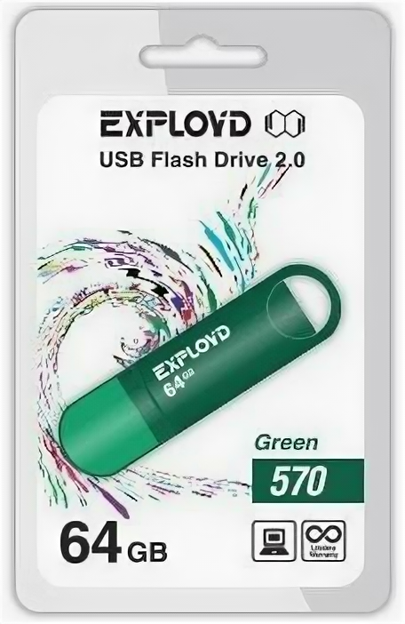 Флешка EXPLOYD 570 64GB Green