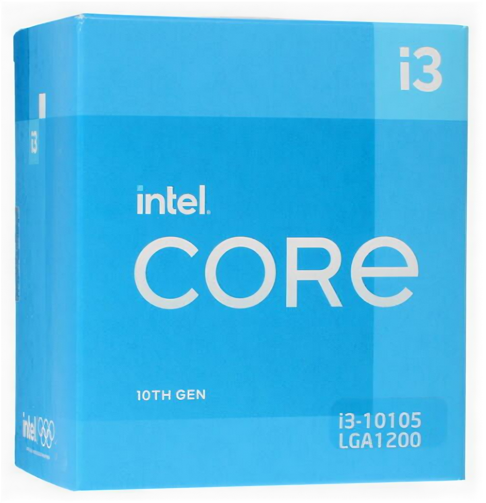 Intel Процессор Intel Core i3-10105 (3.70ГГц, 6МБ, GPU) Socket1200 (с кулером) (ret)