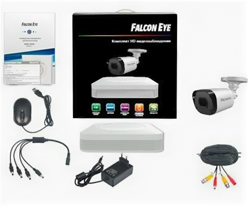 Комплект видеонаблюдения Falcon-eye 4CH + 1CAM KIT FE-104MHD START SMA, белый