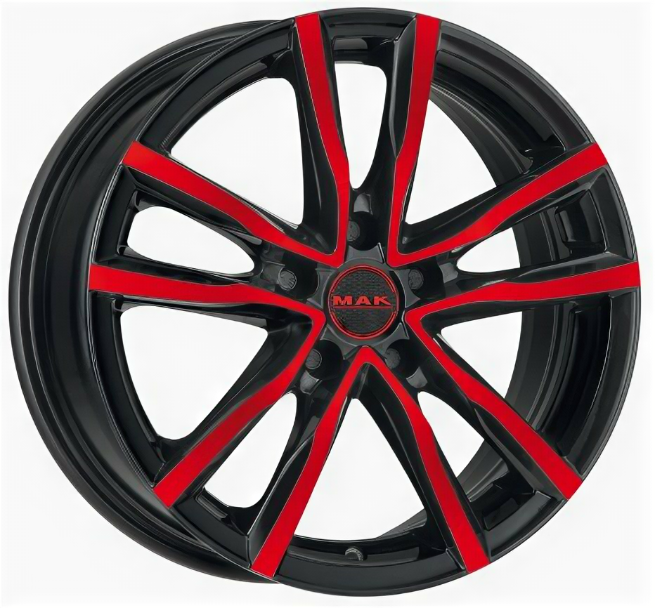 Литые колесные диски MAK MILANO Black and Red 6.5x16 5x112 ET45 D76 Чёрный с красной лицевой частью (F6560MIBR45VK2)