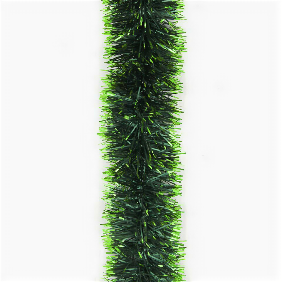 фото Мишура Казком Мишура, диаметр 100 мм, длина 2 м, зеленая с салатовыми кончиками, Г-258 2 шт