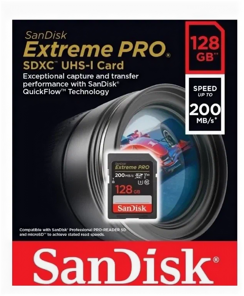 Карта памяти 128GB SanDisk SDXC UHS Extreme Pro Class 10 UHS-I U3 V30