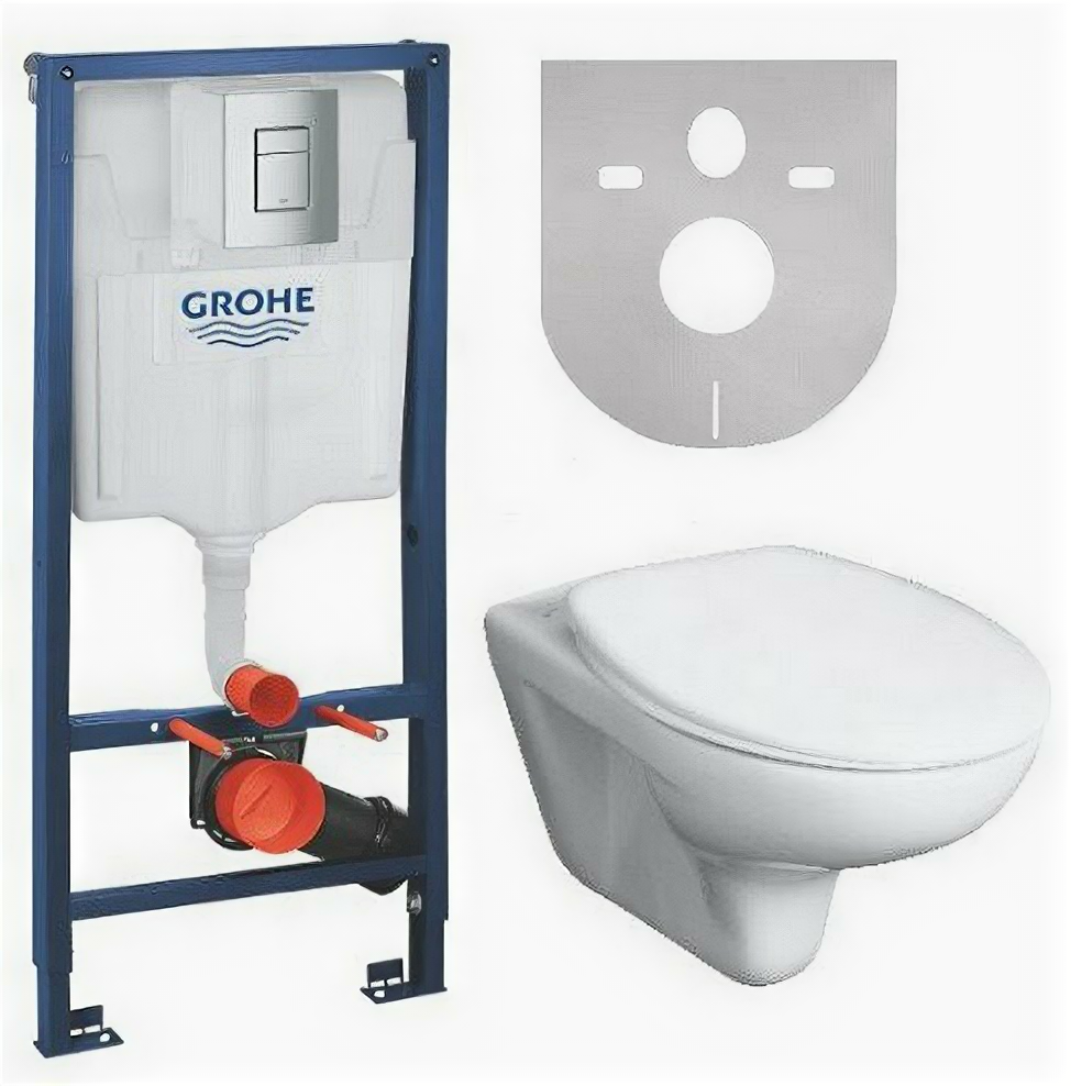 фото Комплект инсталляции Grohe Rapid SL с подвесным унитазом Roca Mateo lux SET-GRM-kv без микролифта