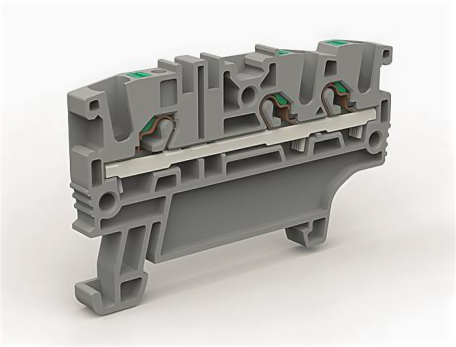Проходная клемма 3 точки подключения на 2,5 кв.мм | код ZEFC210GR | DKC (1 шт.)