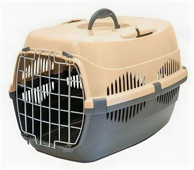 фото Переноска для животных "Спутник-ZooM" с металлической дверцей (до 12кг) 33 х 49 х 32 см., Бежевый