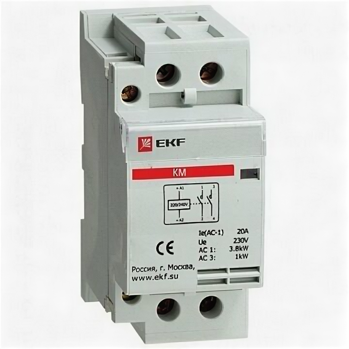 Модульный контактор КМ 2P 40А 400/230 AC. km-2-40-20 EKF