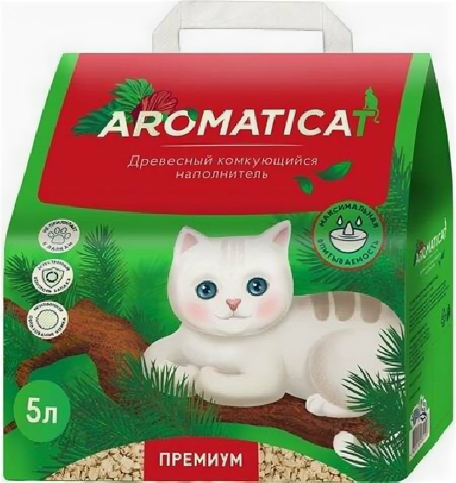 фото AromatiCat Древесный комкующийся наполнитель Premium 5л 2 кг 34401 (2 шт)