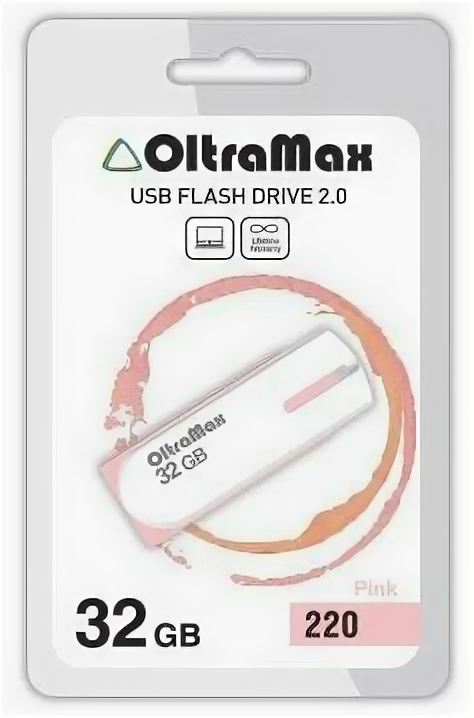 USB flash накопитель OltraMax 220 32GB розовый