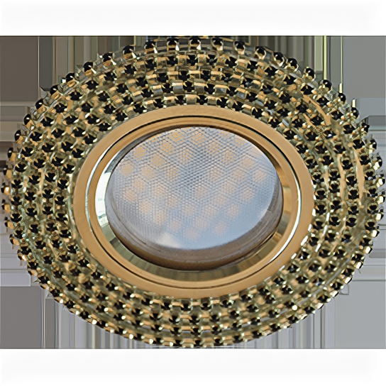 фото Светильник Ecola MR16 DL1662 GU5.3 Glass Стекло Круг с черными стразами (оправа хром)/фон зерк./центр.часть хром 25x93 FB16RGECB