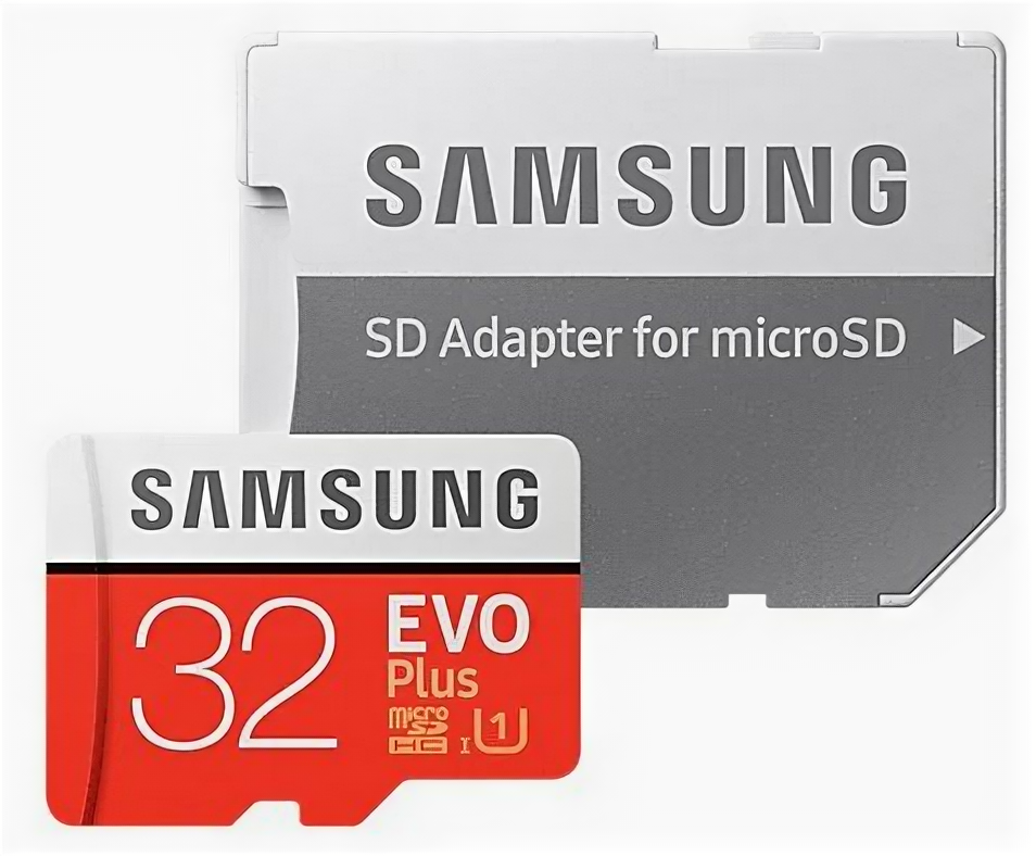 Samsung Карта памяти 32ГБ Samsung EVO Plus MB-MC32GA/APC microSD HC UHS-I Class10 + адаптер