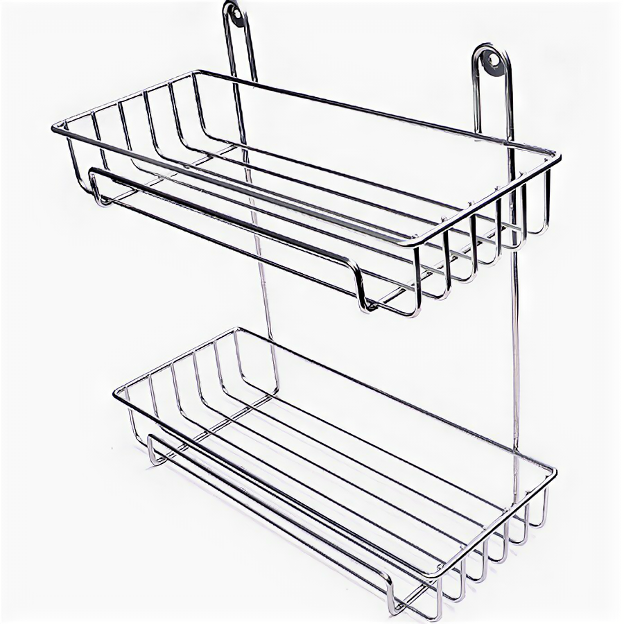 Полка настенная 2-х ярусная (29*125*30см) хром АЛТ92С