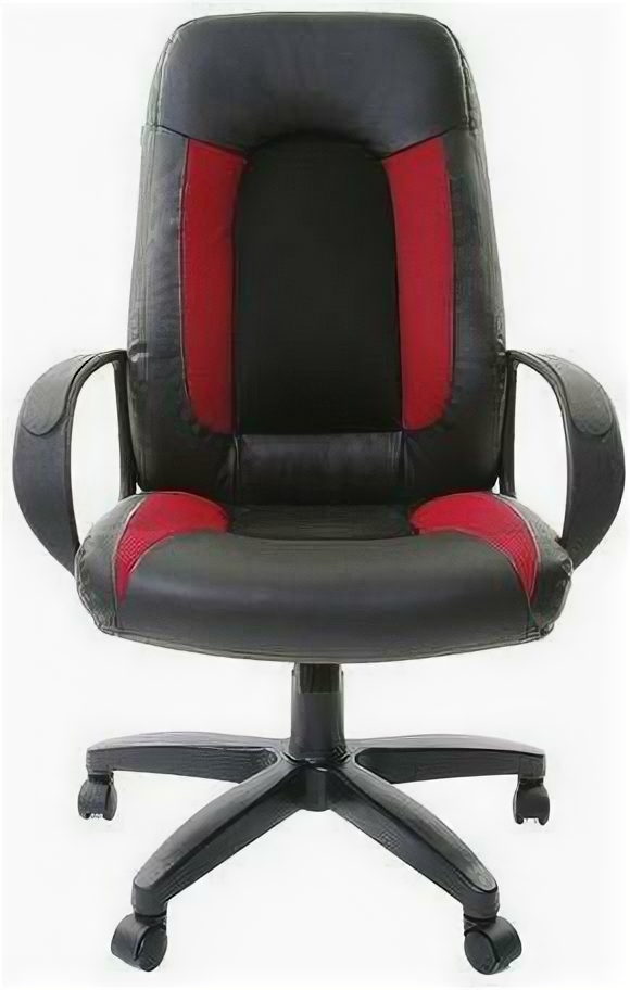 Кресло руководителя BRABIX Strike EX-525 экокожа черная, ткань черная/бордовая TW