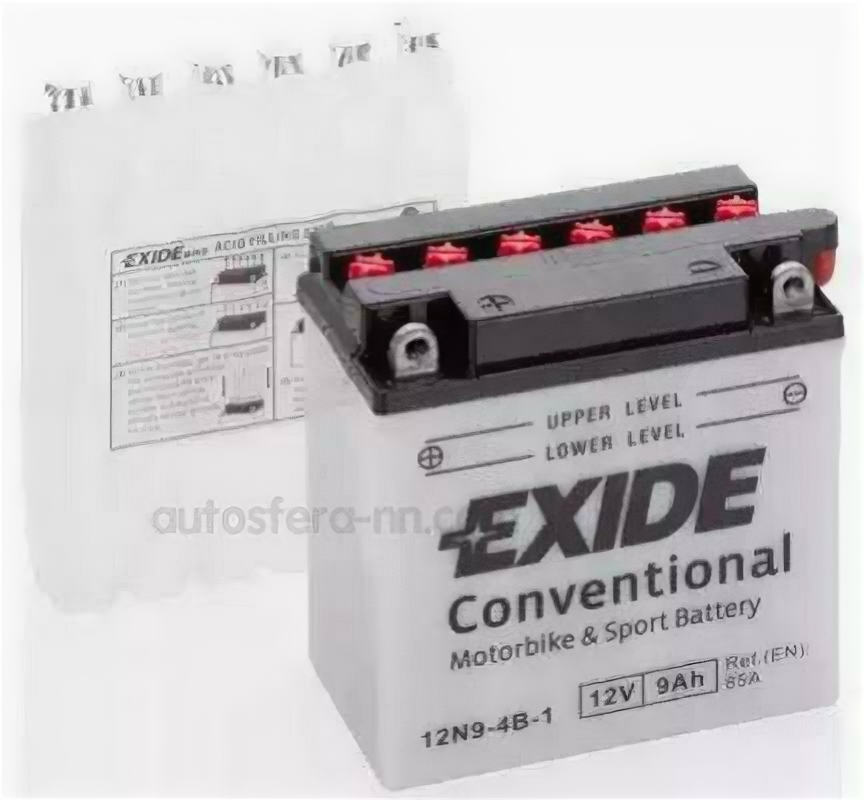 EXIDE 12N94B1 EXIDE 12N9-4B-1_аккумуляторная батарея! рус 9Ah 85A 135/75/140 moto\