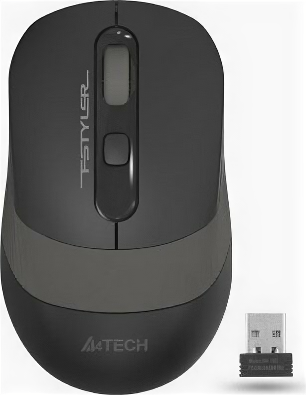 Мышь A4 Fstyler Fg10s черный/серый оптическая (2000dpi) silent беспроводная USB (4but) .