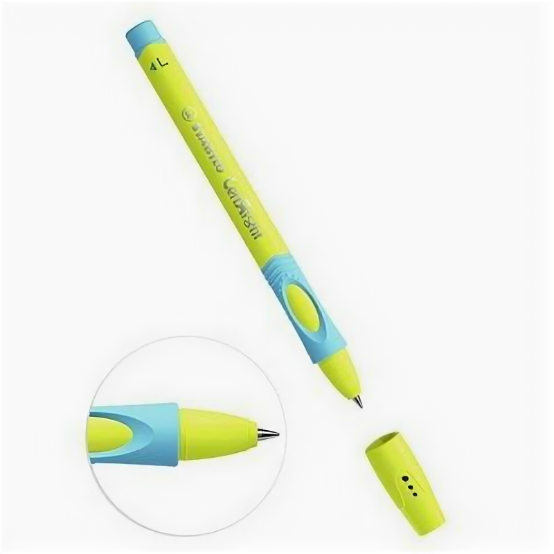 Ручка шариковая STABILO LeftRight для левшей, 0,8 мм, желто-голубой корпус, стержень синий 5504826 .