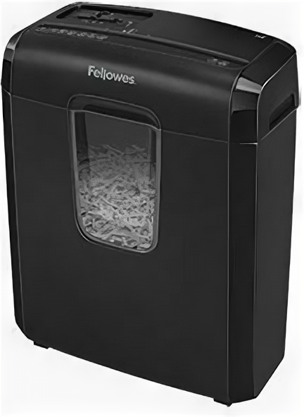 Fellowes Шредер Fellowes PowerShred 6C (секр.P-4) фрагменты 6лист. 11лтр. скрепки скобы пл.карты