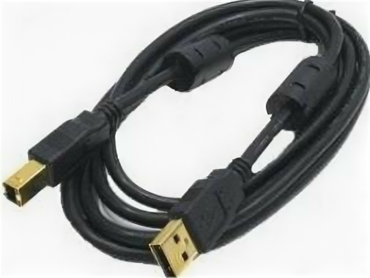 Кабель USB 2.0 a-b 3м зол. конт., черн (ccp-USB2-ambm-10)