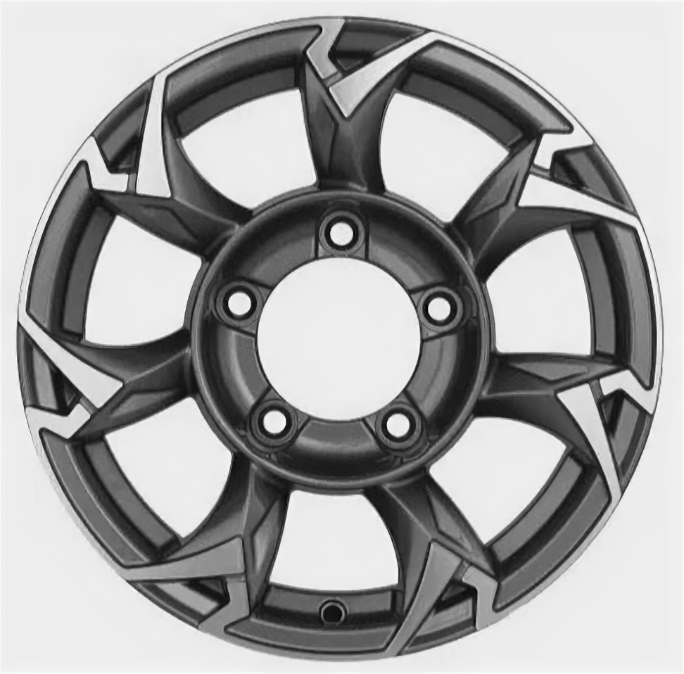 Литые колесные диски Carwel Гурон 1505 (Suzuki Jimni) 5.5x15 5x139.7 ET5 D108.1 Чёрный глянцевый с полированной лицевой частью (112559)