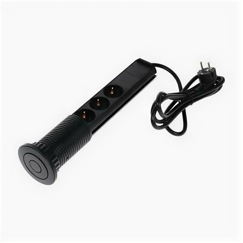фото Розетка выдвижная Luazon Lighting, 16 А, четырёхместная, в стол, 2xUSB, 2.1 A, черная Luazon Lightin