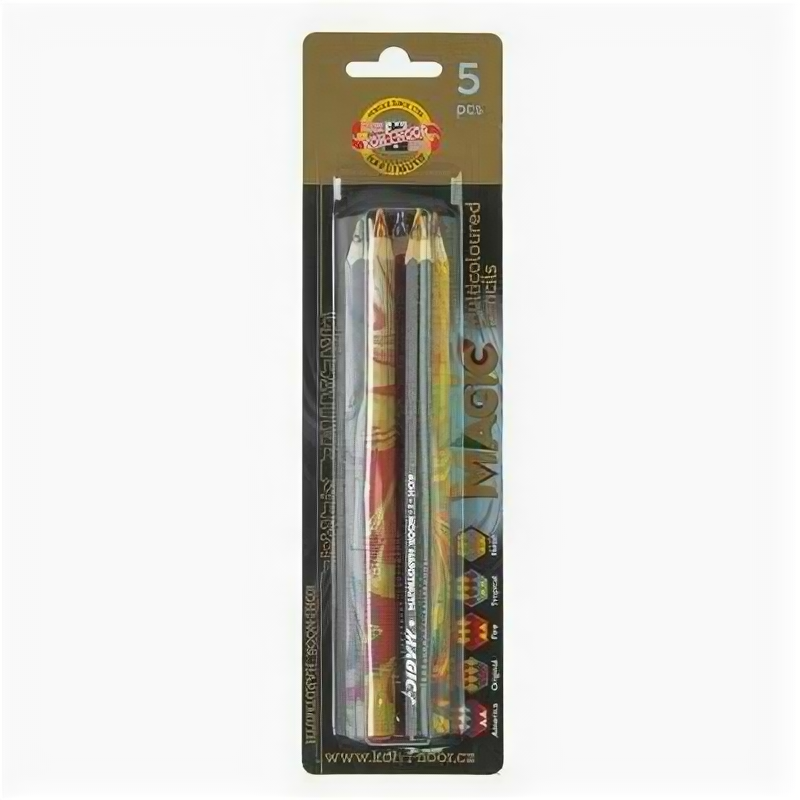 Карандаши 5 цветов 5.6 мм Koh-I-Noor Magic 3406, с многоцветным грифелем, корпус микс, L=175 мм 2474