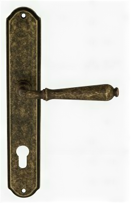 Дверная ручка Venezia "CLASSIC" CYL на планке PL02 античная бронза