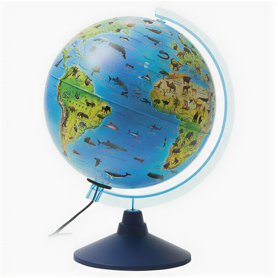 Глобус зоогеографический GLOBEN «Классик Евро», диаметр 250 мм, с подсветкой, детский