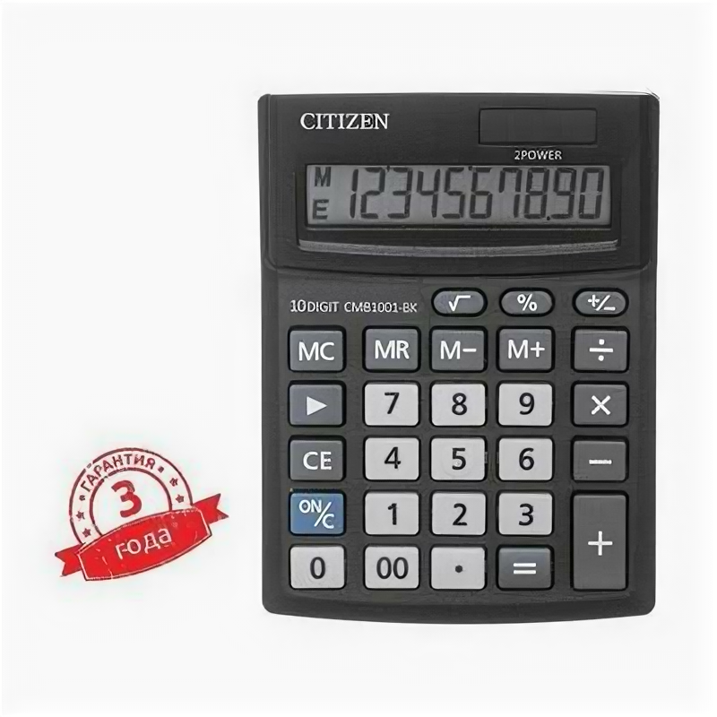 Калькулятор настольный Citizen Business Line CMB 10 разрядный двойное питание 102 х 137 х 31 мм .