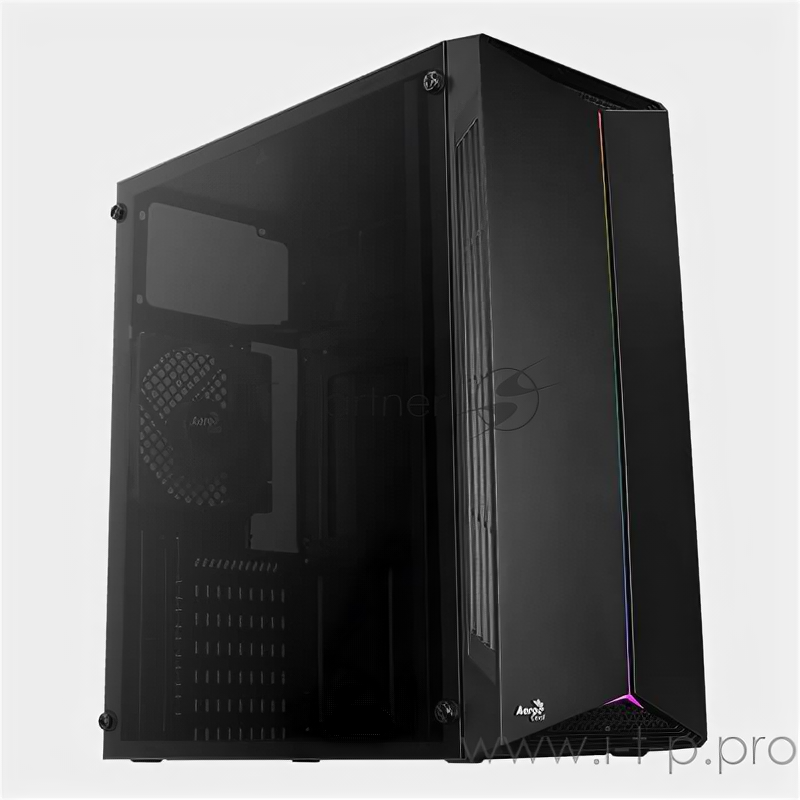 Корпус Aerocool Aerocool Split-A-BK-V1 (3xUSB, 2xAudio, 0.5 мм, 120 мм Fan, RGB подсветка)