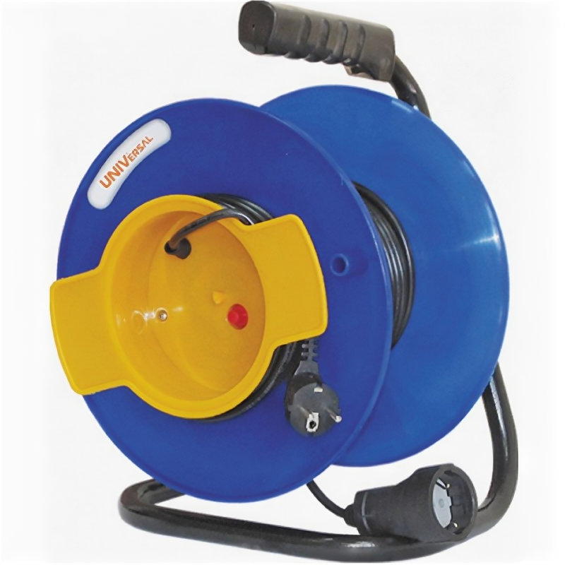 фото Удлинитель на катушке UNIVersal ПВС 2*0,75 20м с 1 розеткой для садовой техники .