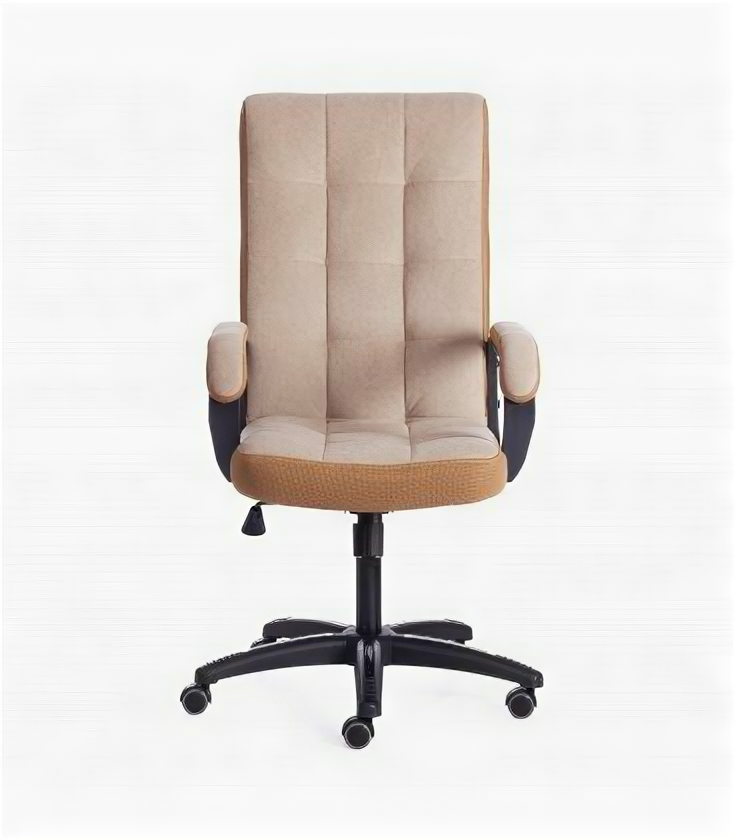 Кресло офисное TRENDY (22), флок/ткань, бежевый/бронзовый - фотография № 5