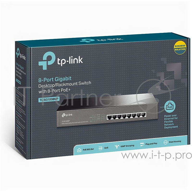 Коммутатор TP-Link Tl-sg1008mp 8G 8PoE+ 126W неуправляемый .