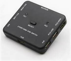 HDMI-переключатель ORIENT HS21, HDMI KVM переключатель на 2 устройства, порты HDM + 2xUSB (клавиатура+мышь), поддержка 4K@30Hz, кнопка переключения на корпусе, не требуется внешнее питание (31066)