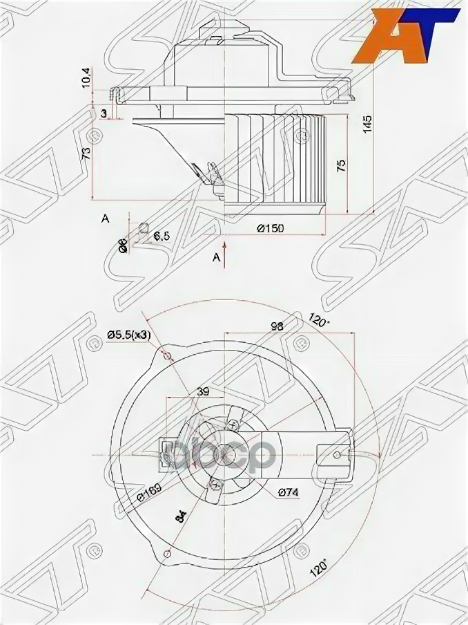 Мотор Отопителя Салона Toyota Corolla Runx/Allex/S Sat арт. ST-87103-12050