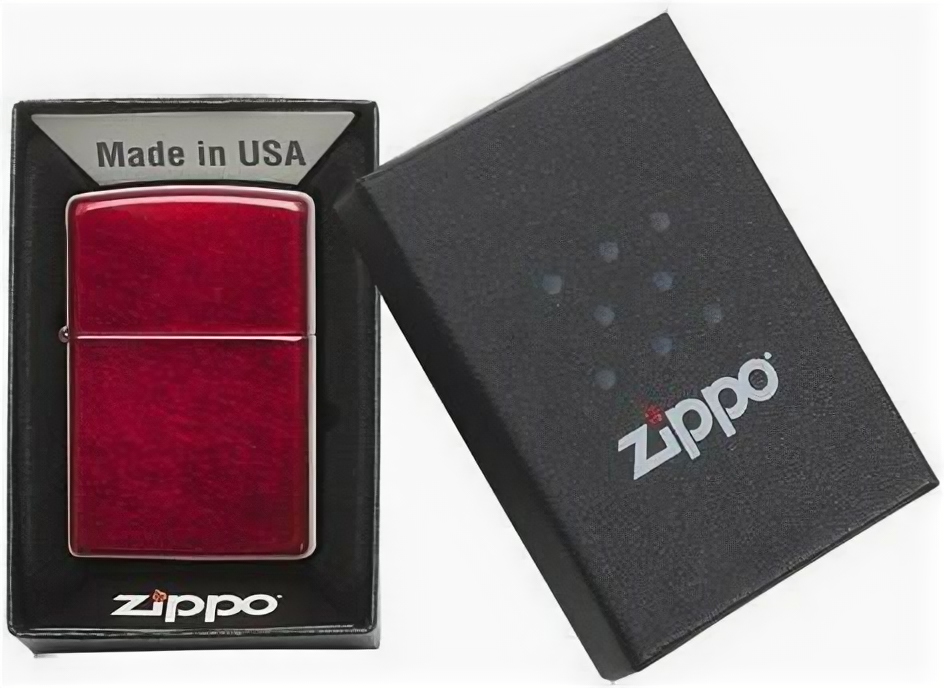 Зажигалка ZIPPO Classic с покрытием Candy Apple Red™, латунь/сталь, красная, глянцевая, 38x13x57 мм - фотография № 3