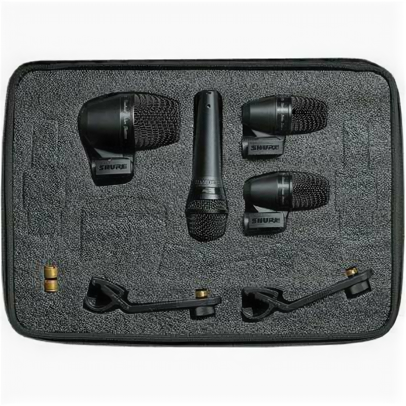 SHURE PGADRUMKIT4 набор микрофонов для ударных, включает 1 PGA52, 2 PGA56s и 1 PGA 57