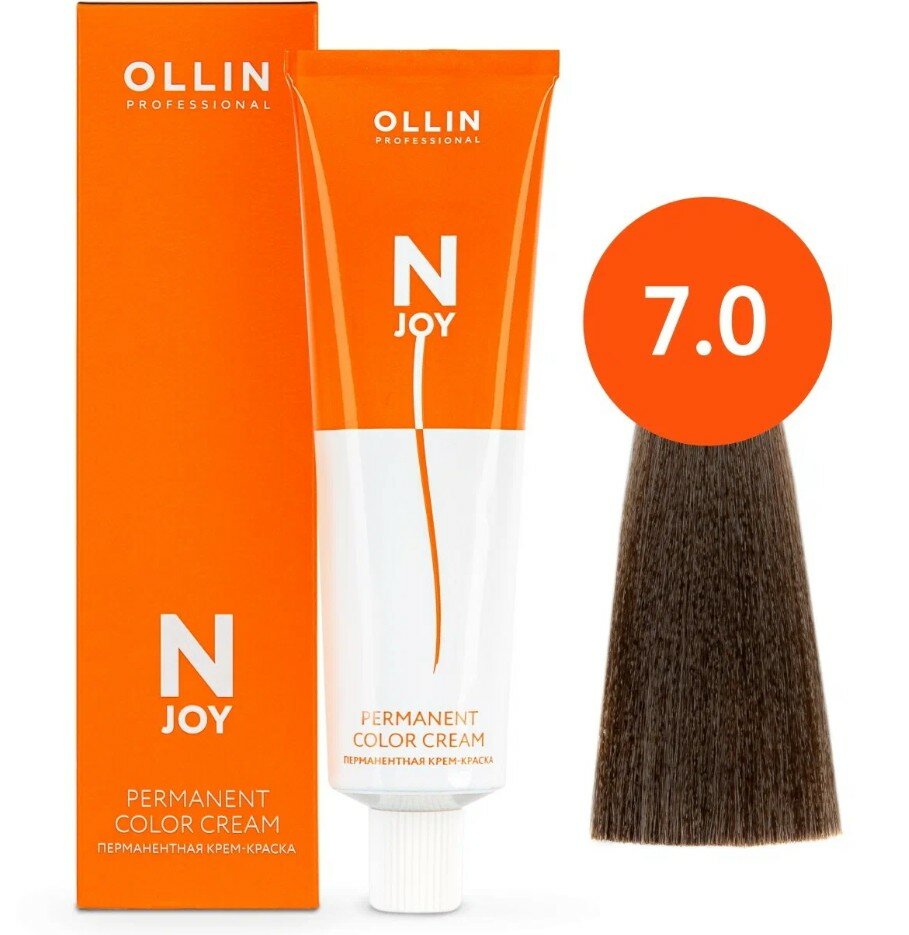 OLLIN Professional Стойкая крем-краска для волос N-Joy Color Cream, 7/0 русый, 100 мл