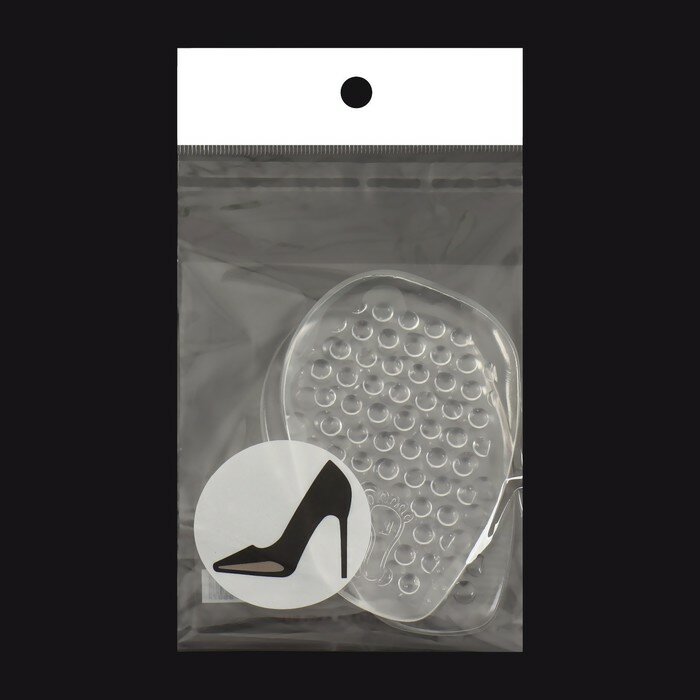 Полустельки для обуви, с протектором, силиконовые, 9,5 × 6,3 см, пара, цвет прозрачный - фотография № 11