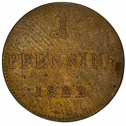 Германия, Франкфурт-на-Майне токен 1 юденпфенниг 1822 г. клуб нумизмат монета пфенниг пруссии 1846 года медь а