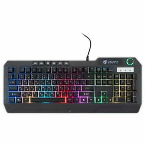 Клавиатура Оклик 715G черный USB Multimedia for gamer LED 1680657 274000₽