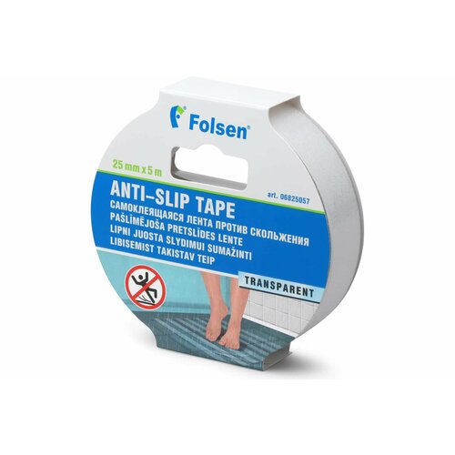 Лента против cкольжения Folsen 25 мм х 5 м, прозрачная 06825057