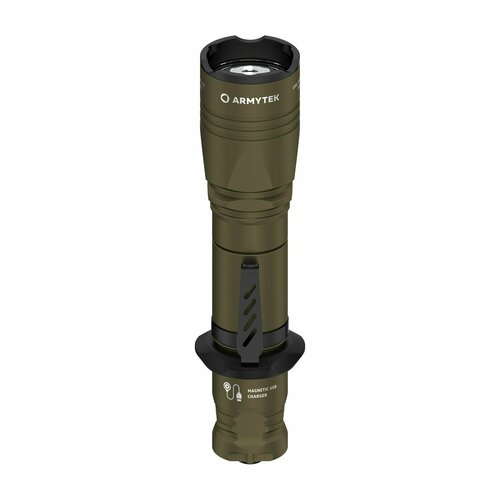 фонарь armytek dobermann pro magnet usb 1400 лм теплый свет аккумулятор Фонарь тактический Armytek Dobermann Pro Magnet USB Olive (теплый свет)